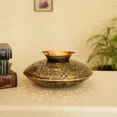 Craftpreneurs India Craftpreneurs India Brown Brass Finish Table Tea Light Holder