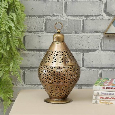 Craftpreneurs India Brown Brass Finish Table Tea Light Holder