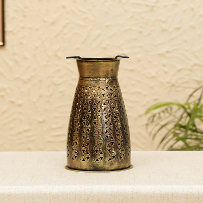 Craftpreneurs India Brown Brass Finish Table Tea Light Holder