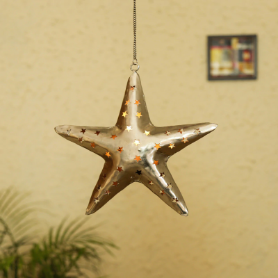Craftpreneurs India Metal Hanging STAR Tea Light Holder