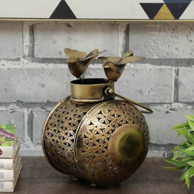 Craftpreneurs India Brown Brass Finish Table Tea Light Holder